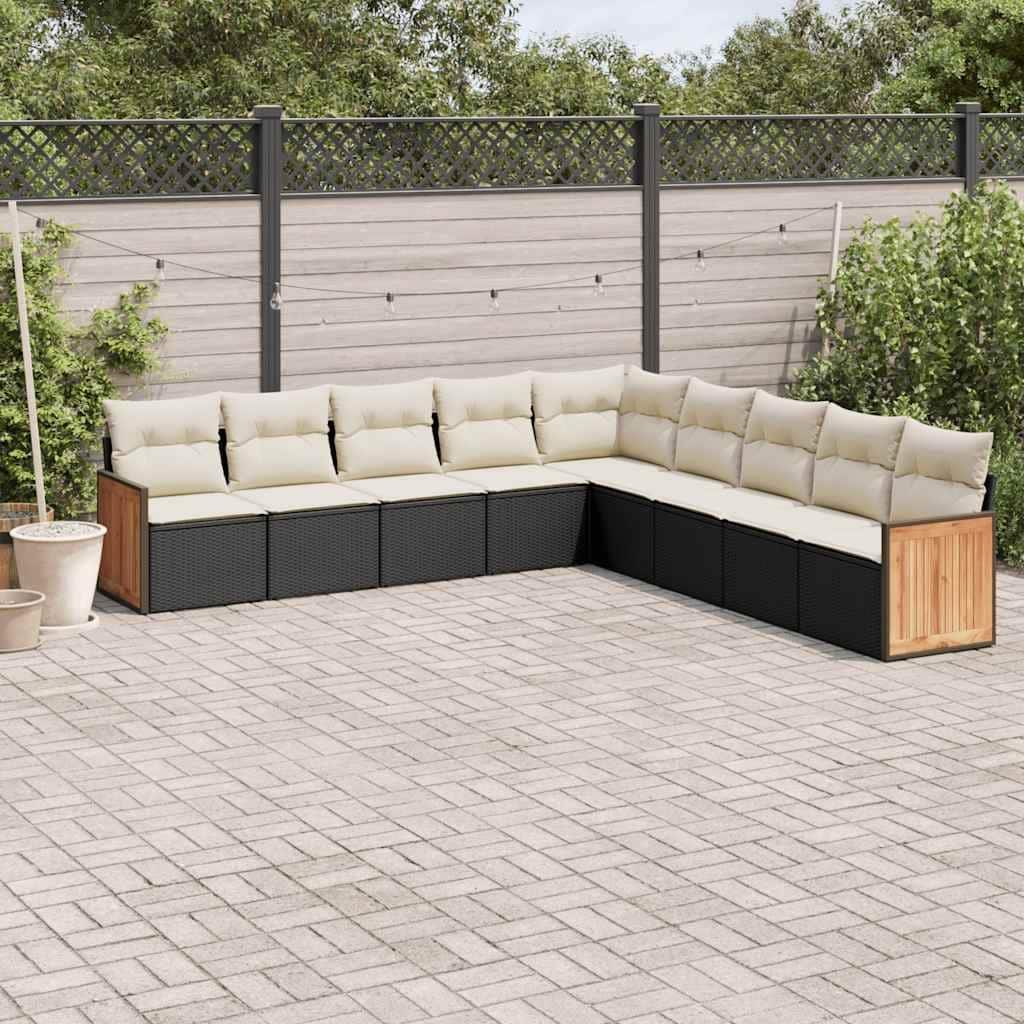 vidaXL Patio Sofa Set with Cushions Outdoor Conversation Furniture Poly Rattan