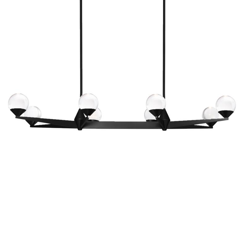 Double Bubble 44in LED 8 Light Linear Chandelier 3000K - Black
