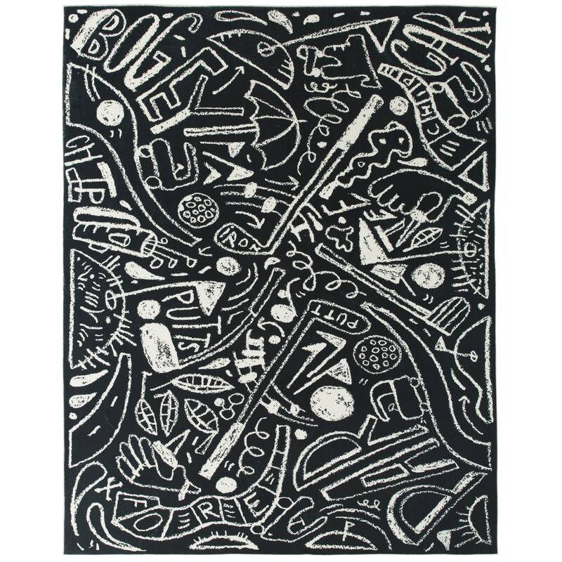 Katie Merz SPORTSGLYPHS Golf Area Rug - 6' Square - Black