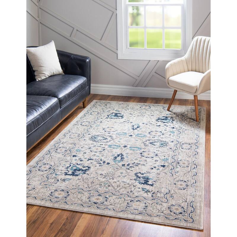 Traditional Hadeya Collection Area Rug - Beige - 6'x9'