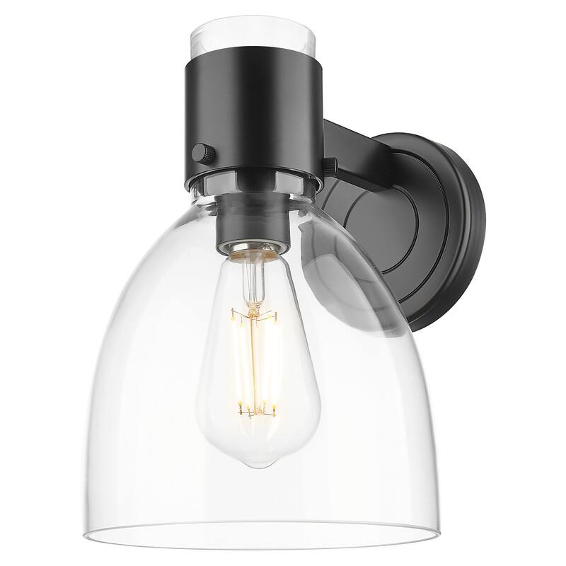 Innovations Lighting 464-1W-G464D-7CL Lawton Bell 9" Tall Bathroom - Matte Black