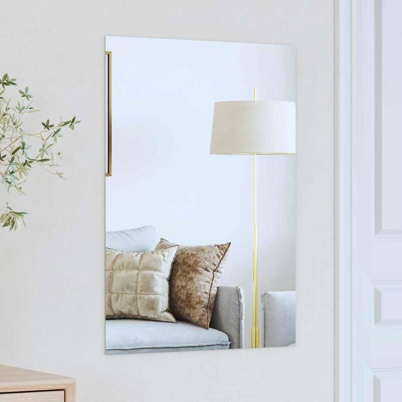 vidaXL Wall Mirror Square 15.75 x 15.75 in Tempered Glass - 27.56 x 19.69 in