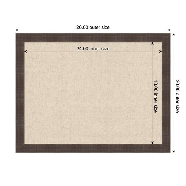 dimension image slide 15 of 91, Amanti Art Framed Fabric Pinboard Natural Linen Printed Bulletin Board