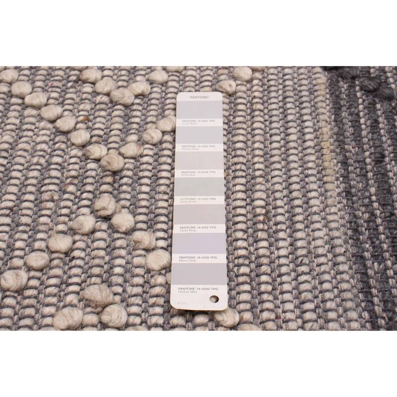 ECARPETGALLERY Braid weave Sienna Grey Wool Rug - 6'1 x 8'10