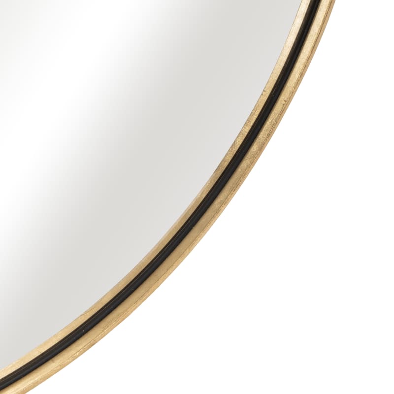Sagebrook Home Round Wood Piece Mirror, Gold