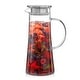 preview thumbnail 1 of 6, JoyJolt Breeze Glass Drink Water Pitcher with Stainless Steel Lid - 50 oz Clear