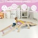 preview thumbnail 7 of 8, Gymax Triangle Set Wooden Montessori Climbing Set w/Arch Ramp Climbing