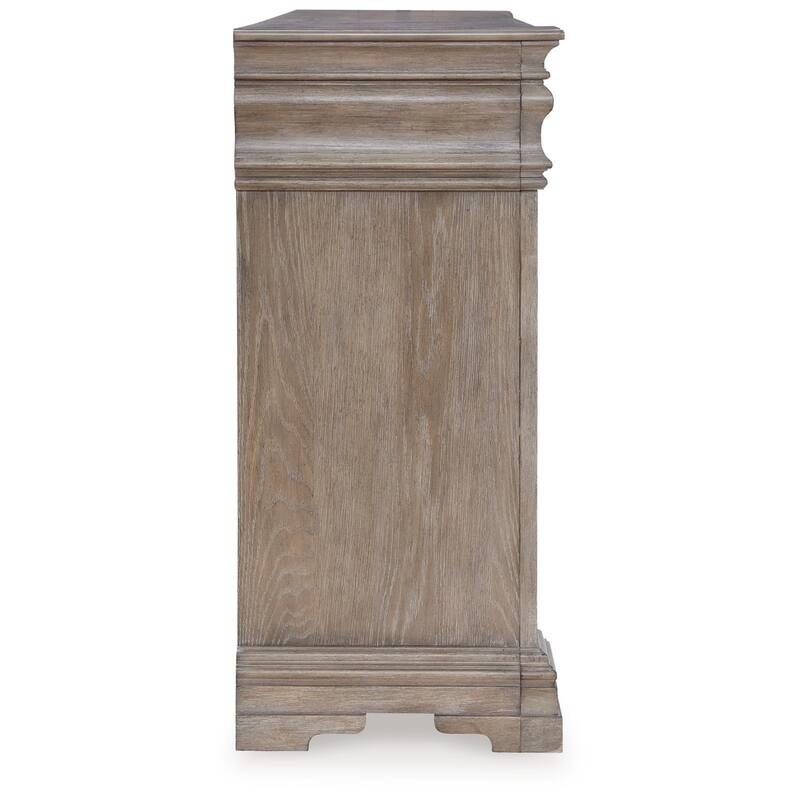Blaie Wide Dresser, 10 Drawer, 68 Inch Taupe Brown Solid Hardwood