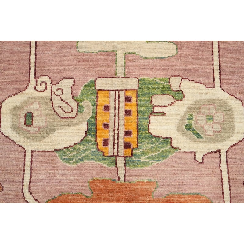 Hand Knotted Oriental 100% Wool Carpet Transitional Medallion Beige & Ivories Oushak Area Rug - 17' 5'' X 12' 0''