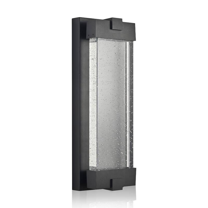 19" Aluminum Outdoor Wall Light with Bubble Glass, 3000K LED, 1-Pack