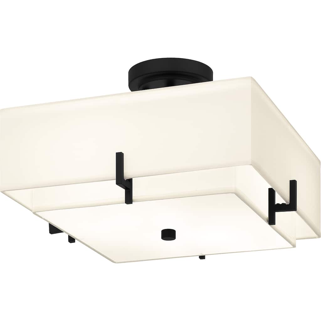 Renzo 2-Light Matte Black Semi-Flush Mount