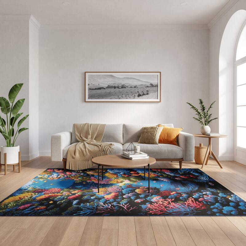 Nourison Color Splash Indoor/Outdoor Multicolored Graphic Area Rug