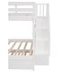 preview thumbnail 11 of 13, Bunk Bed with Trundle, Storage Staircase and Guardrail, White