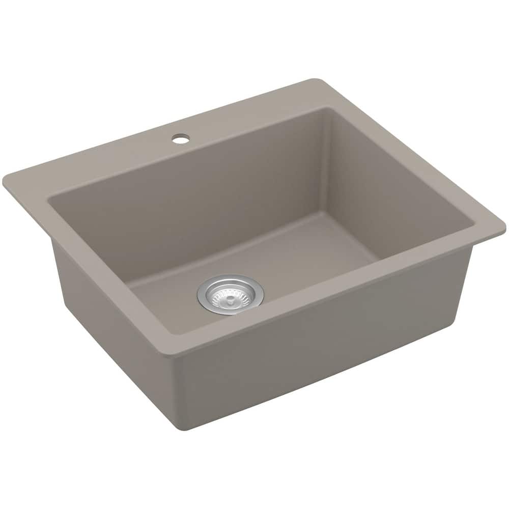 Karran USA QT-820 Top Mount 25" Single Bowl Quartz/Granite Kitchen