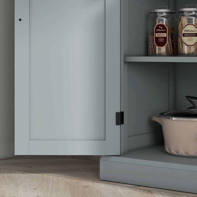 HOMCOM 72.5" Freestanding Kitchen Pantry Cabinet, Tall Storage Cabinet with 4 Doors and 2 Adjustable Shelves for Dining Room