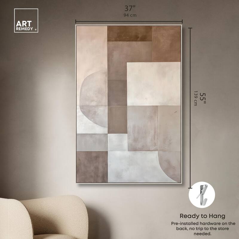 Neutral Tone Blocks II Canvas by Art Remedy
