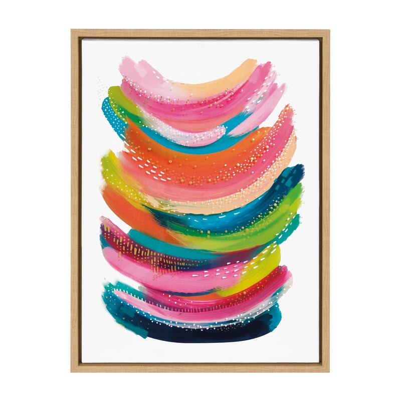 Kate and Laurel Sylvie Bright Abstract Framed Canvas By Jessi Raulet