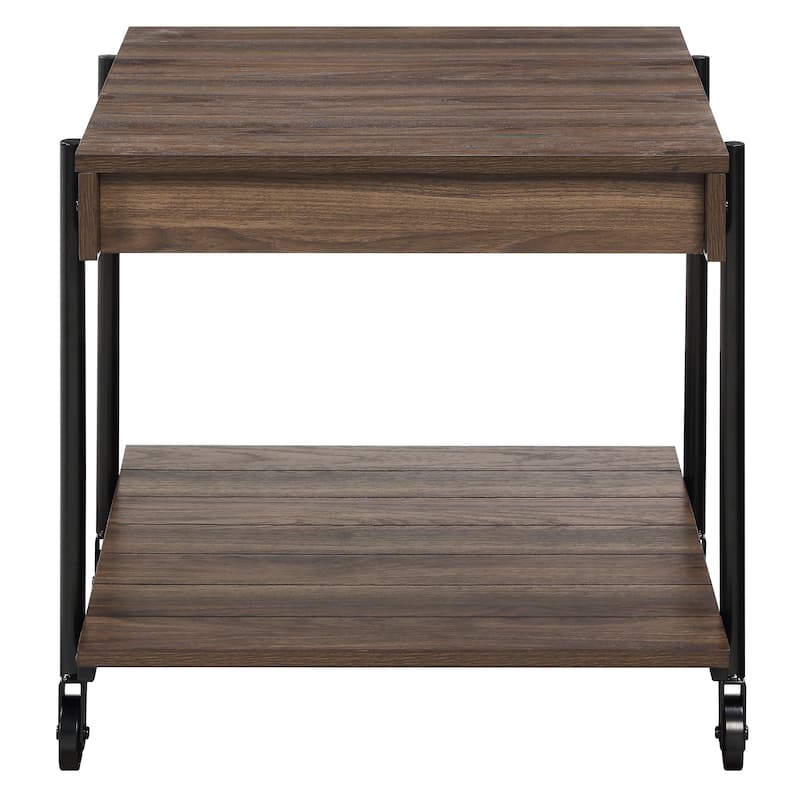 Hyssop Farmhouse Steel 3-Piece Coffee Table Set with Shelf by Furniture of America