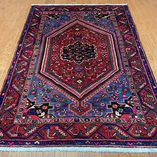 HERAT ORIENTAL Hand-knotted Tribal Hamadan Wool Rug - 4'5 x 6'7 - Bed ...
