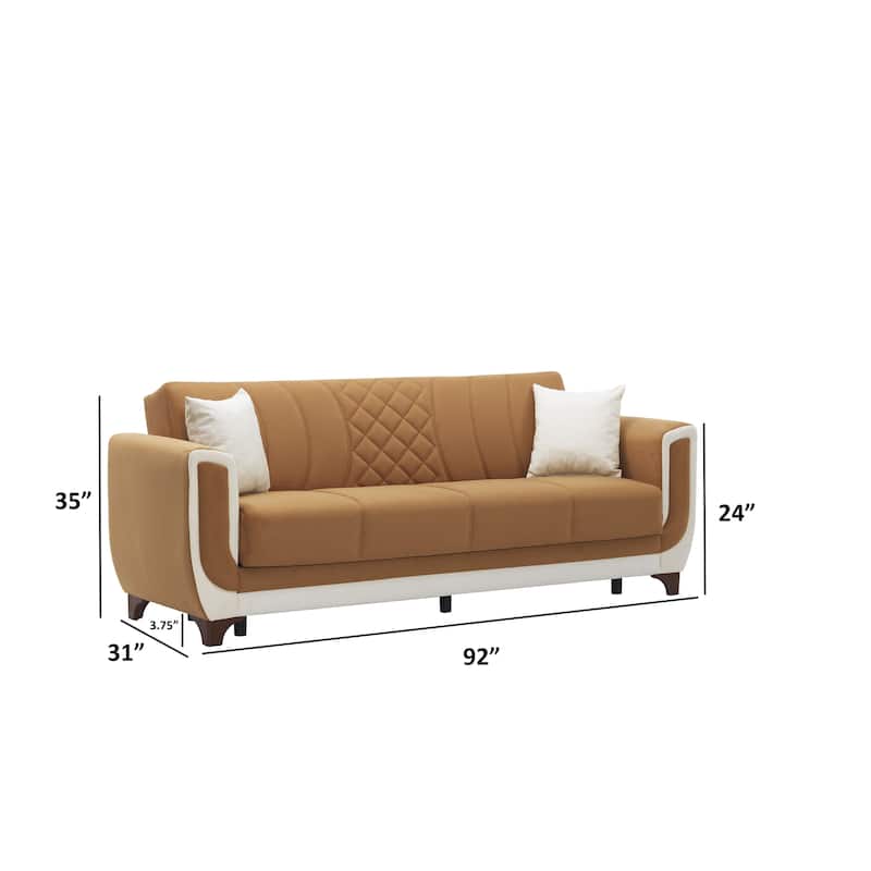 Dizza 91.7" Fabric Convertible Sleeper Sofa
