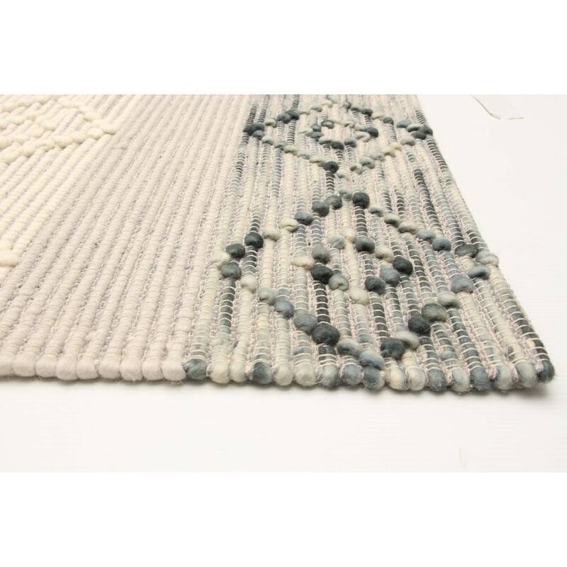 ECARPETGALLERY Braid weave Sienna Grey Wool Rug - 6'2 x 8'11