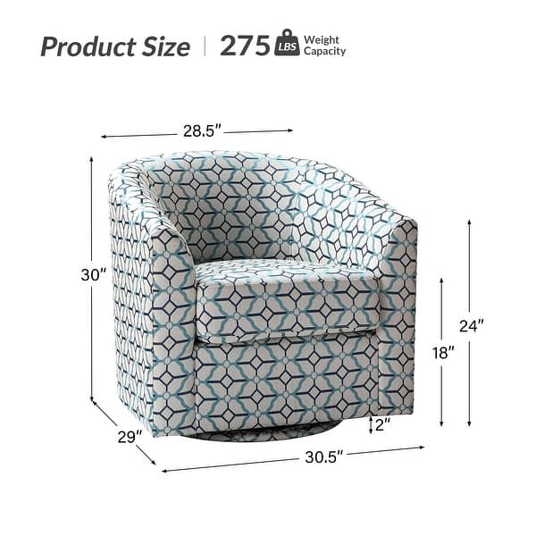 dimension image slide 5 of 10, Cuenca Modern Upholstered Barrel Chair with Swivel Base Set of 2