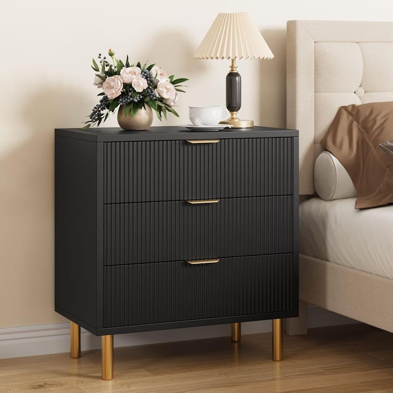 IDEALHOUSE Black 3 Drawer Dresser
