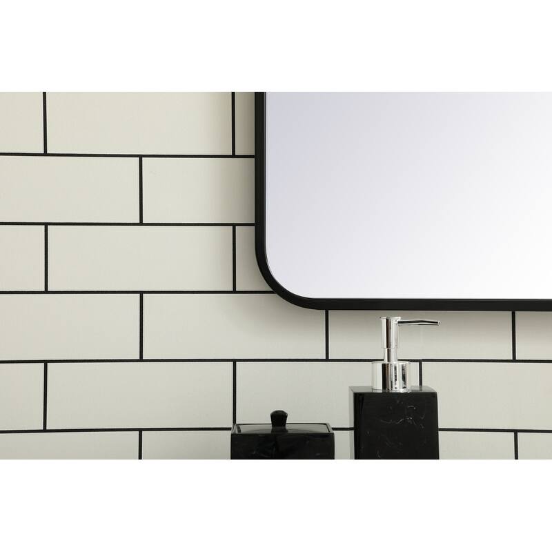 Ezra Soft Corner Metal Rectangular Mirror