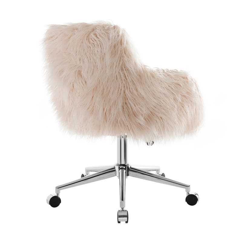 Amber Faux Fur Pink Office Chair