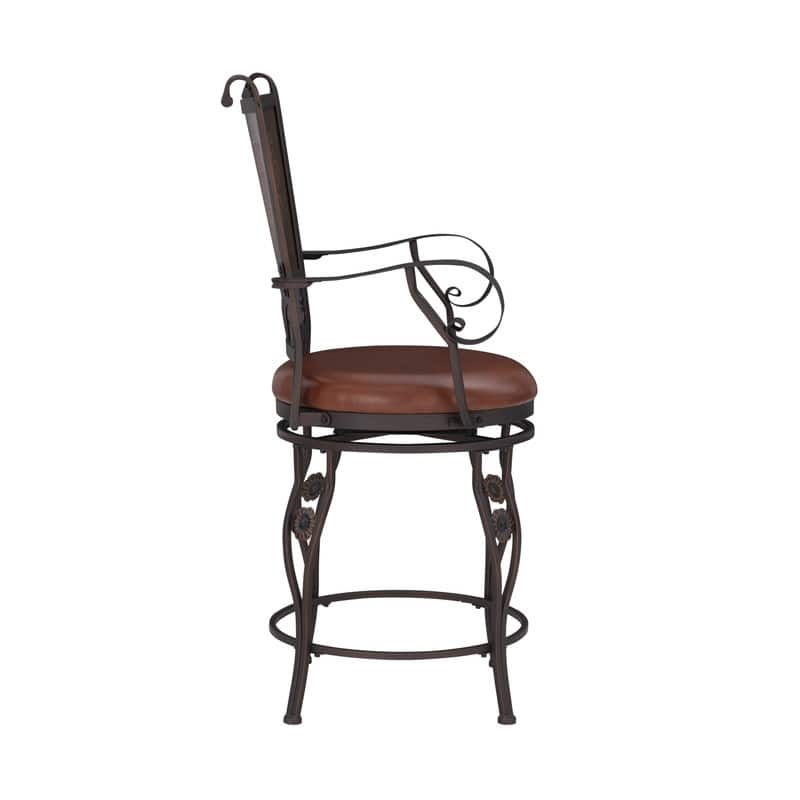 Aberdeen Stamped Back Big and Tall Counter Stool with Arms
