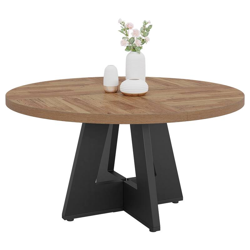 Round Dining Table Wood Kitchen Table 47" Dinning Room Tables
