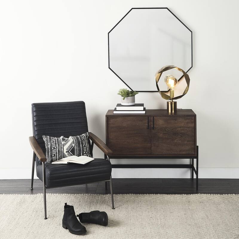 Shamir 15L x 15W Gold Geometric Metal Table Lamp - 14.5L x 14.5W x 18.7H