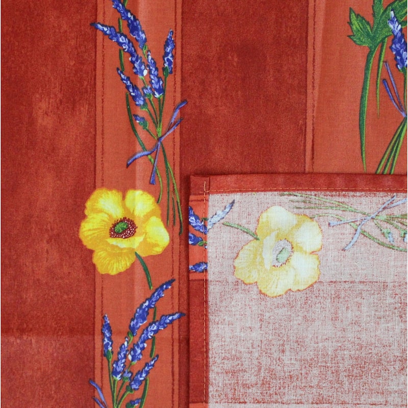 Wipeable Spill Resistant Provencal Cotton Cannes Collection Tablecloth