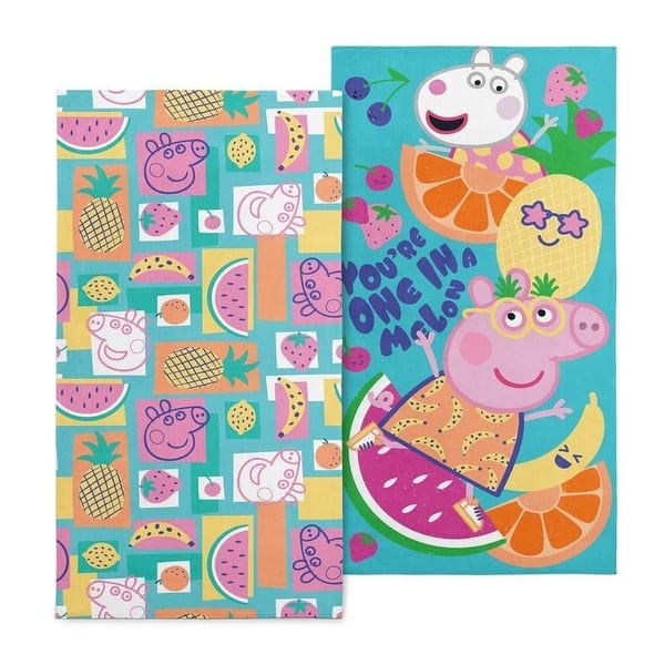 slide 2 of 5, Peppa Pig Fruit Salad One In A Melon 2PK Beach Towels - 30" x 60" 30" x 60" - Fruit Salad One In A Melon