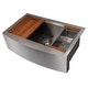preview thumbnail 1 of 11, ZLINE 33 in. Moritz Farmhouse Apron Single Bowl Satin Steel Kitchen Sink with Bottom Grid