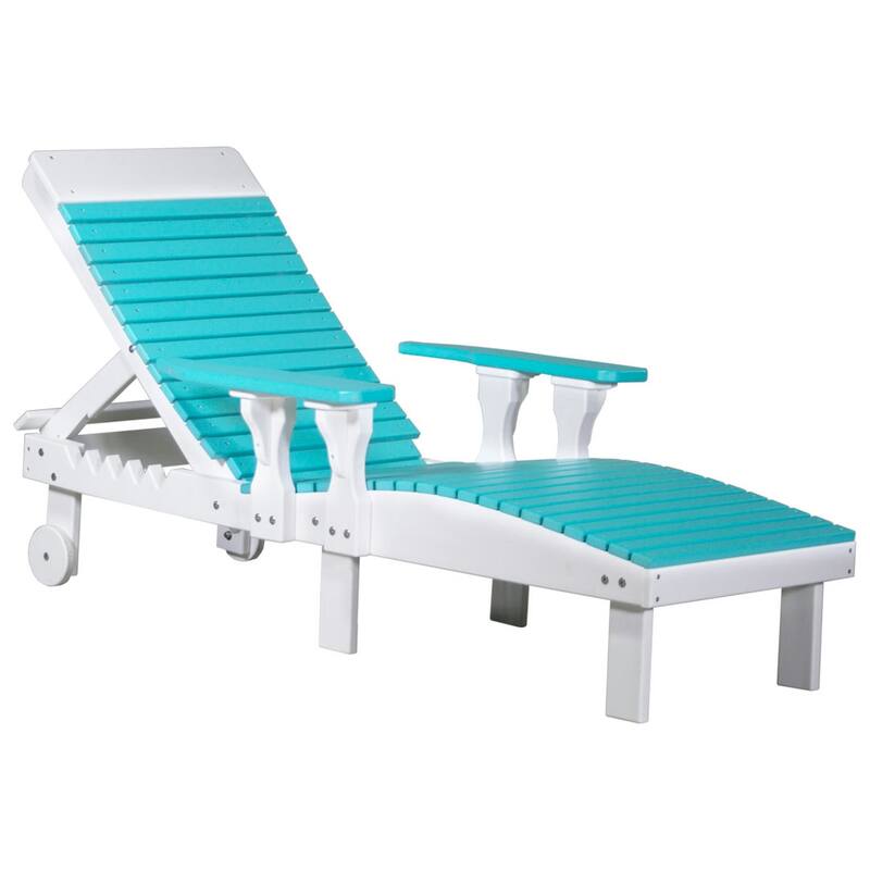Poly Lumber Lounge Chair - Aruba Blue & White