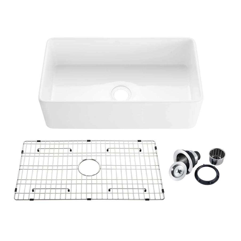 Pure 33 Inches Farmhouse Kitchen Fireclay Sink