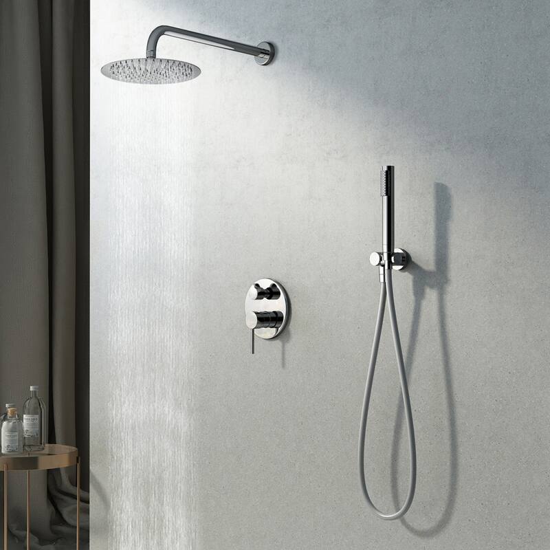 10-inch Rainfall Shower Head with Handheld Shower - Silver