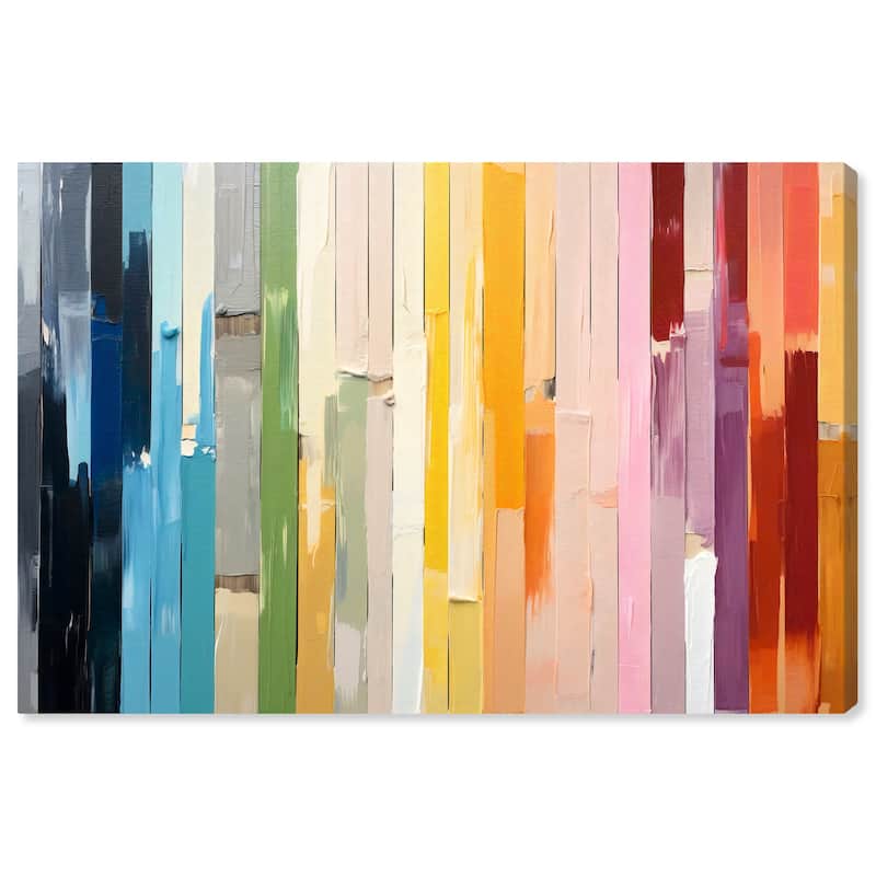 Wynwood Studio Canvas Abstract Painted little school path Blue and Modern & Contemporary Wall Art Canvas Print