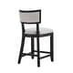 preview thumbnail 10 of 15, Set of 2 High Barstool with Back Upholstered Dining Chair, Wooden Frame Bar Chair for Home Bar, Kitchen Counter, Beige+Black