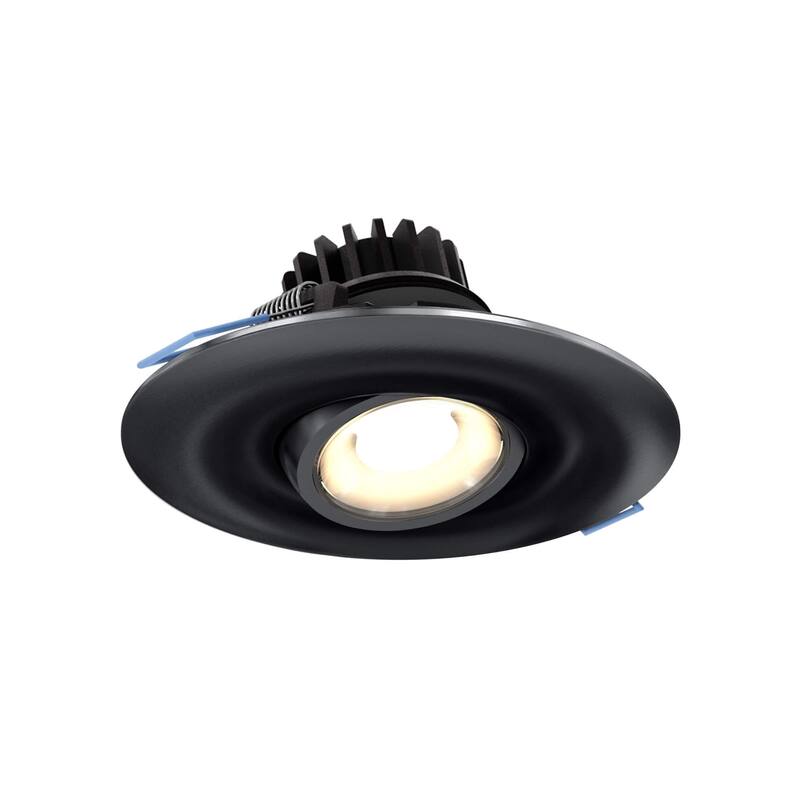 4 Inch Round Recessed LED Gimbal Light in 5CCT - 4" - Black