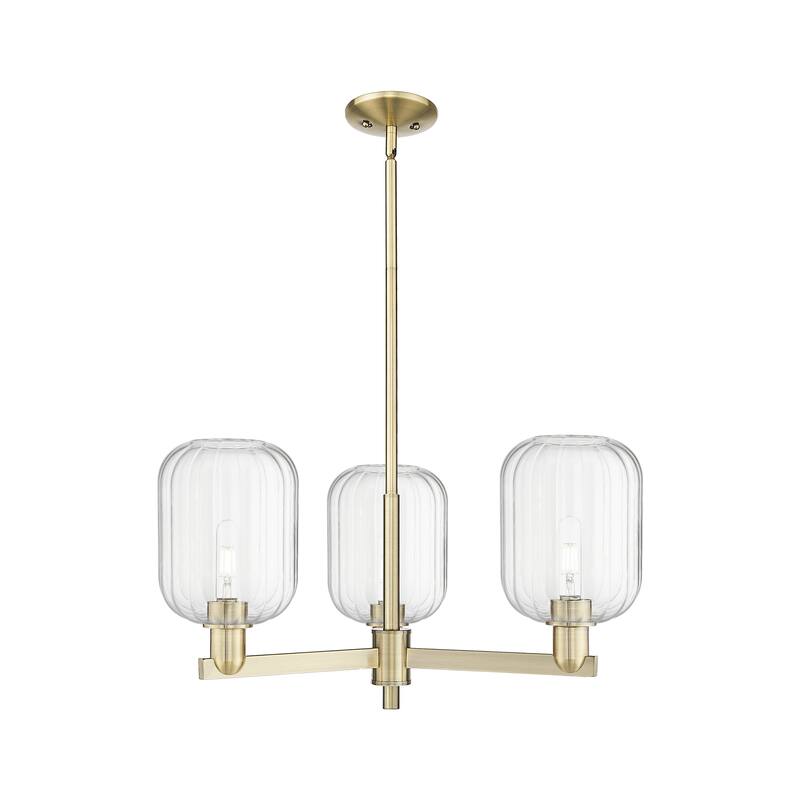 Innovations Lighting Downtown Urban - Preston - 3 Light 18" Jar Shade Stem Hung Chandelier