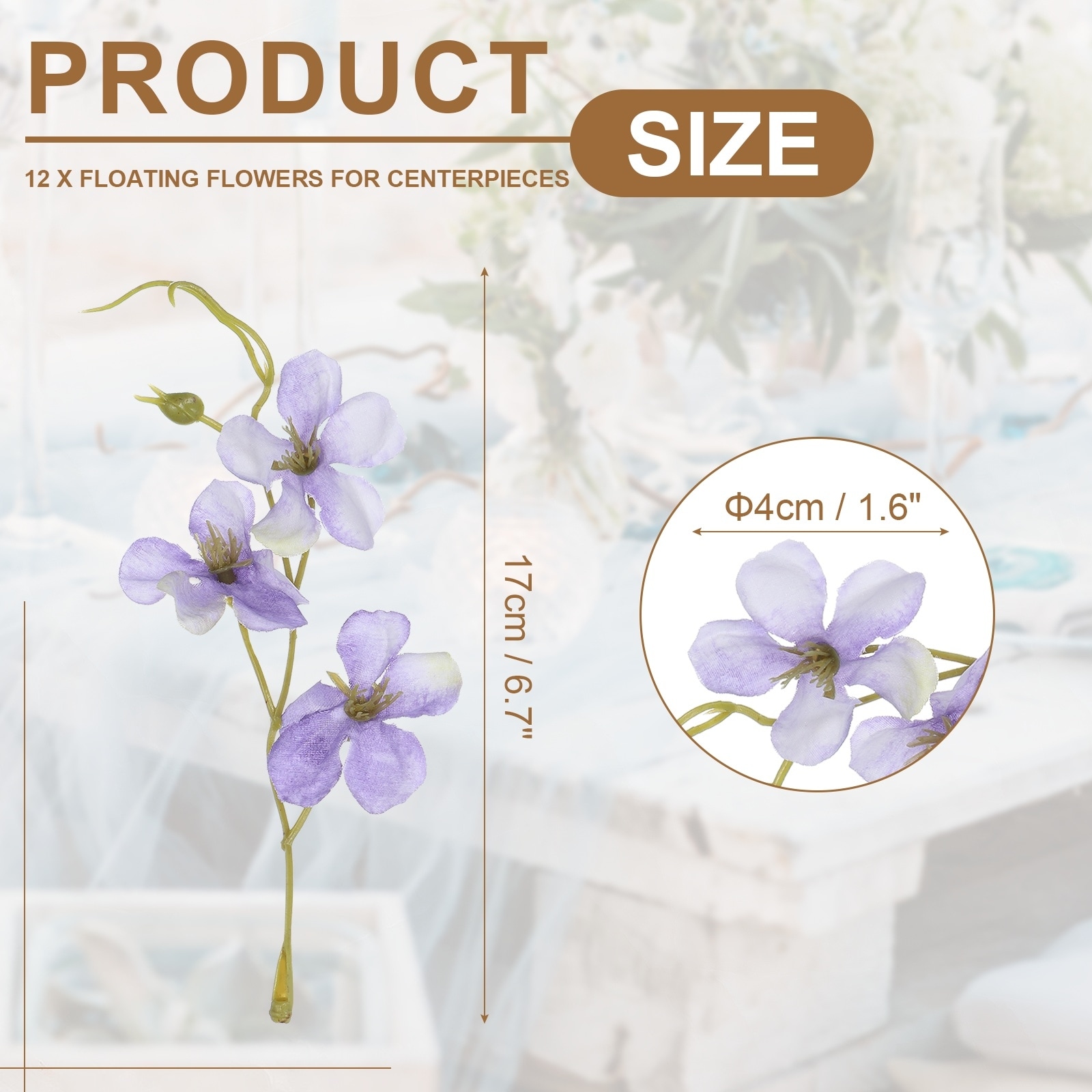 Floating Flowers for Centerpieces Wedding - 17x4cm