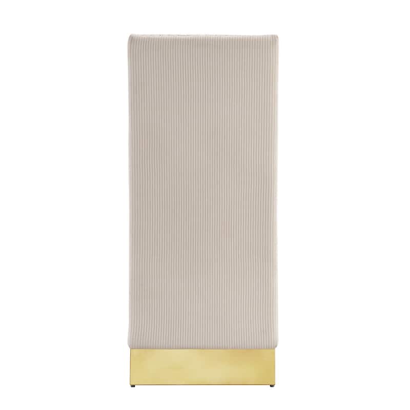 Modern Cream Velvet Dining Chairs with Gold Legs - Set of 2