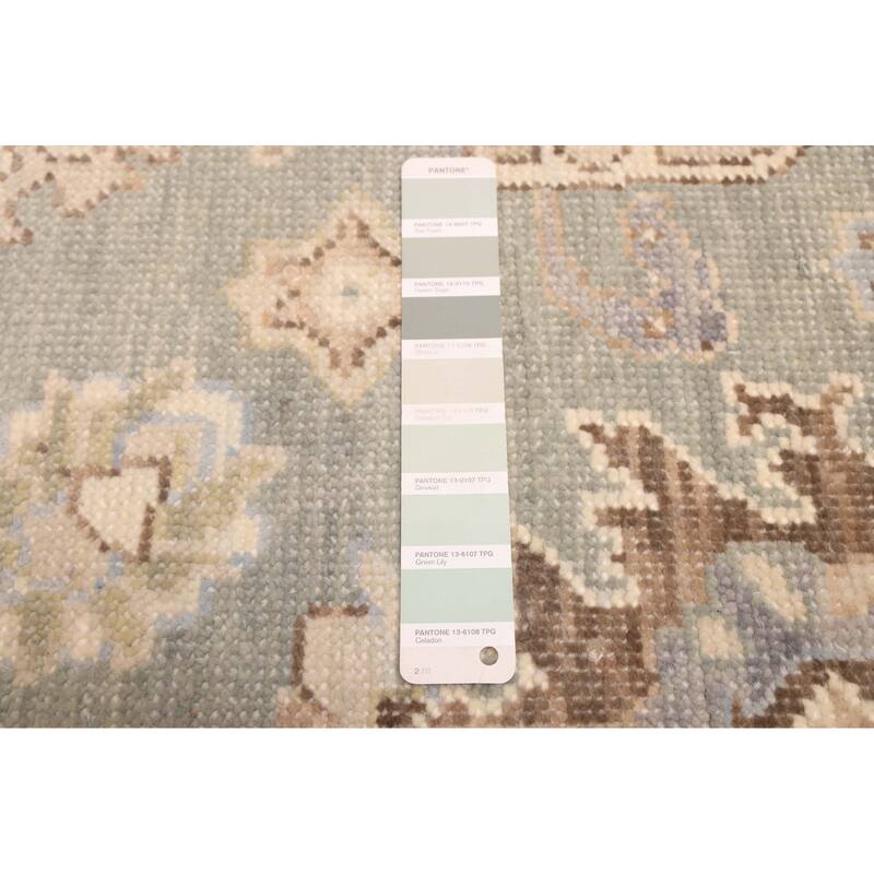 ECARPETGALLERY Hand-knotted Modern Oushak Sage Wool Rug - 8'1 x 10'1