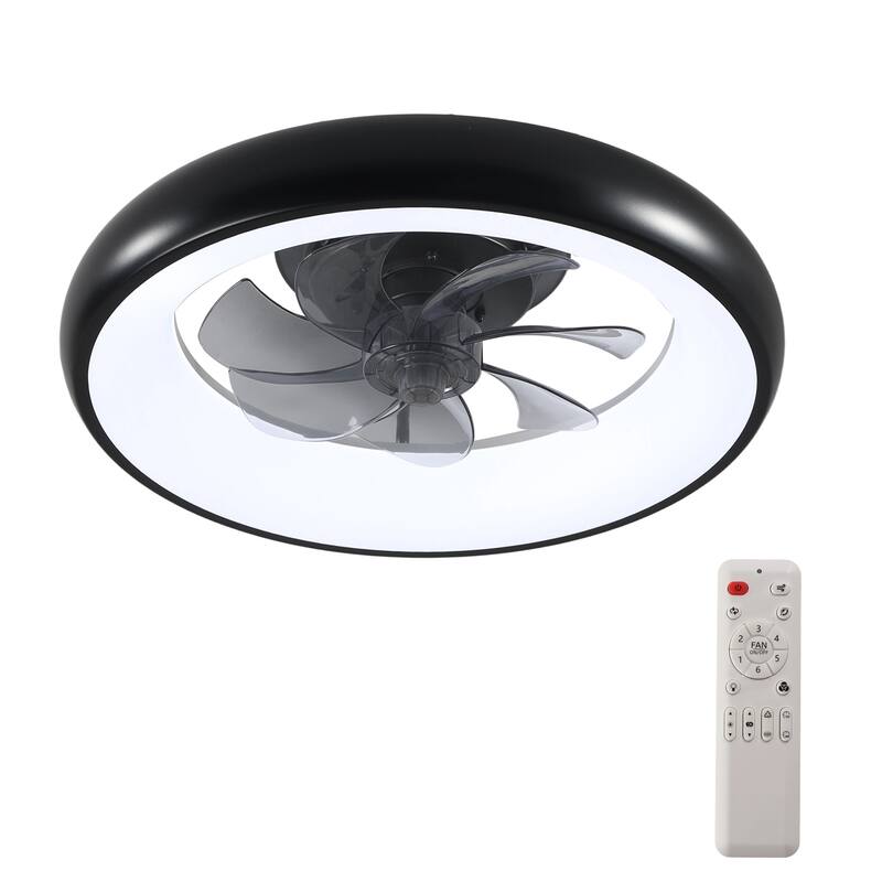 19" Pumpkin Lamp Indoor Fan Light with Remote Control & Reversible DC Motor with LED Light