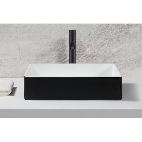 Ancona Holbrook Pure Stone Rectangular Vessel Sink in White
