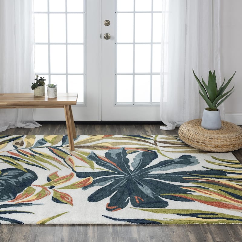 Alora Decor Mirage Neutral Ivory, Beige, Black, Green, and Apricot Rug - 7'9" x 9'9" - Beige