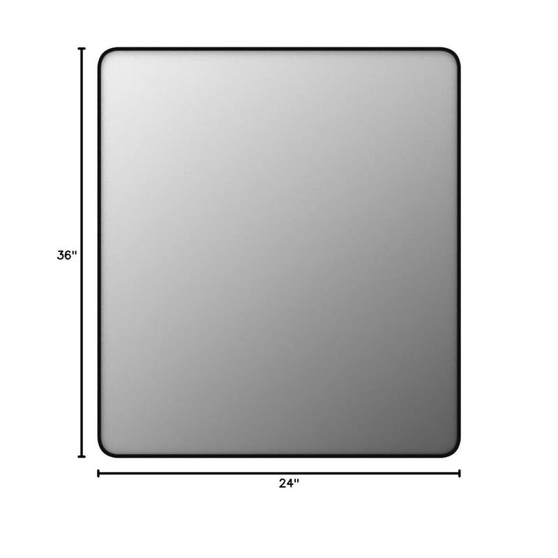 24x36 Inch Black Aluminium Frame Bathroom Mirror