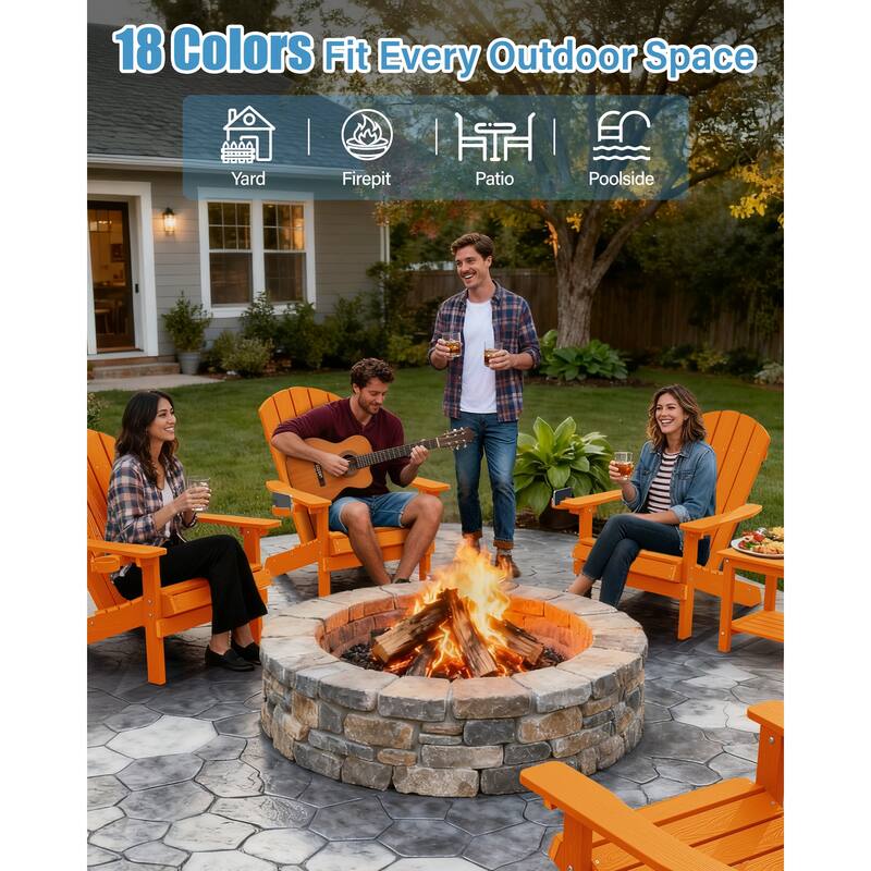 WINSOON All Weather HIPS Outdoor Plastic Adirondack Chairs